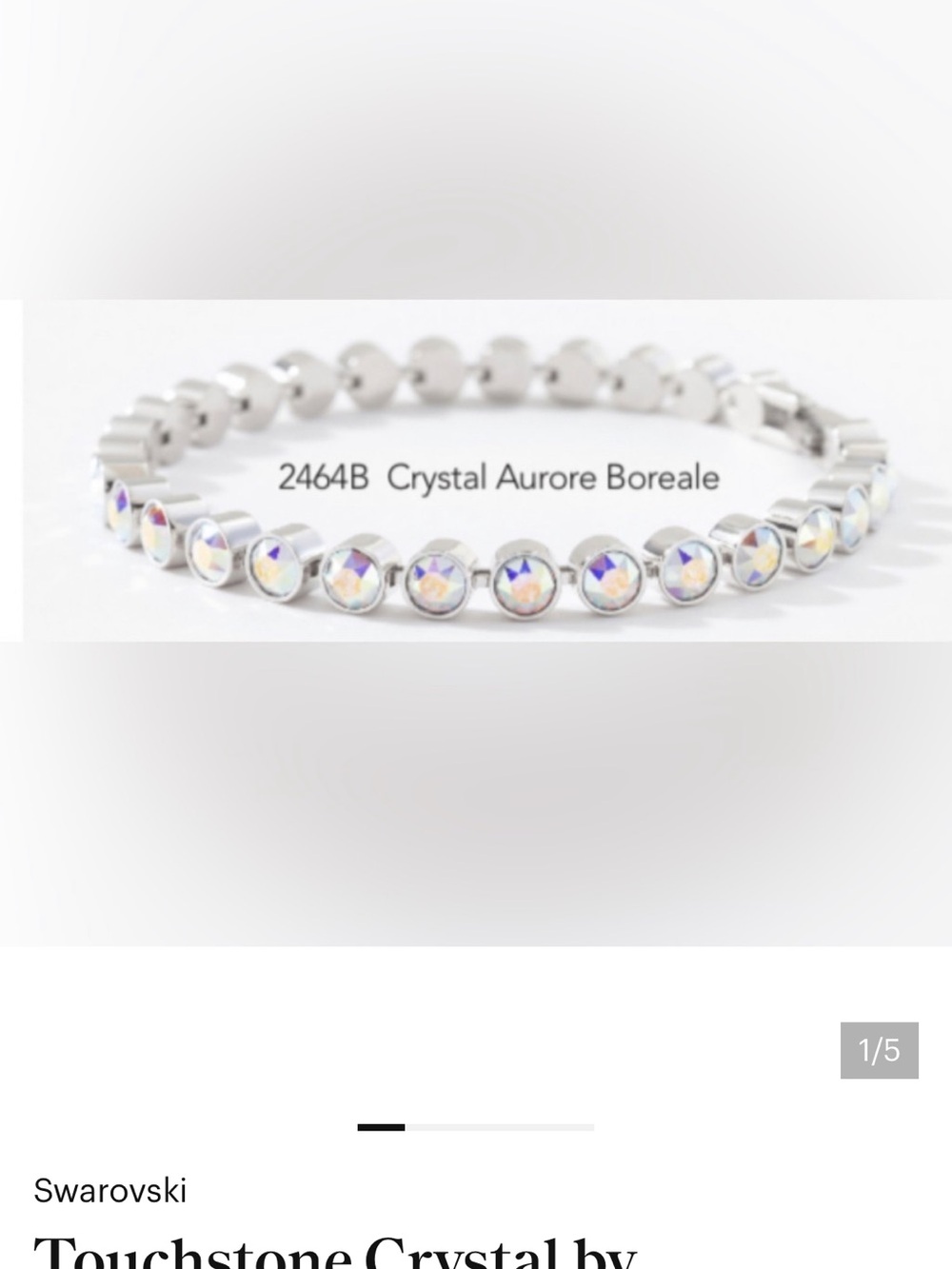 Swarovski Silver Bracelet with Crystal Aurore Boreale Stones